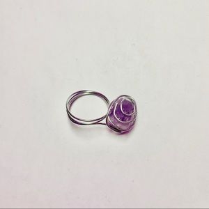 RING - amethyst wire wrapped